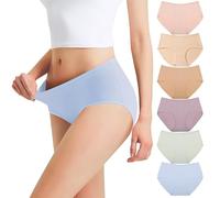 Falechay Mutande Donna Slip Vita Media in Cotone Pacco da 6,Multicolor-4,M