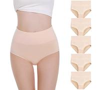 Falechay Mutande Vita Alta Donna in Cotone Pacco da 5 Beige (Skin),XS