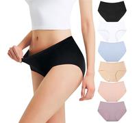 Falechay Slip Donna Mutande Cotone a Vita Media Culotte Multicolor-5 XXL Pacco da 6
