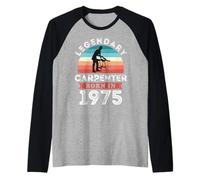 Falegname leggendario Nato nel 1975, 50° Compleanno Maschile Maglia con Maniche Raglan