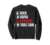 Falegname Umorismo Rock Paper Scissor Tavolo Saw Gioco di Parole Falegname Felpa