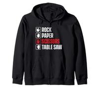 Falegname Umorismo Rock Paper Scissor Tavolo Saw Gioco di Parole Falegname Felpa con Cappuccio