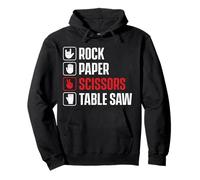 Falegname Umorismo Rock Paper Scissor Tavolo Saw Gioco di Parole Falegname Felpa con Cappuccio