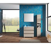 Falegnameria Adriatica - Colonna a terra con 2 ante reversibili e vano giorno centrale - 56178 : Colore mobile - Olmo Rosseau