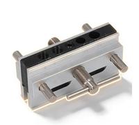 Falegnameria Dima Spinatura, Kit Guida Per Fori A Tasca, Regolabile E Autocentrante, 6 Boccole - Per Fori Diritti Precisi, Adatto A Utensili Dima Spinatura, Per Lavoro Su Legno (Argento)