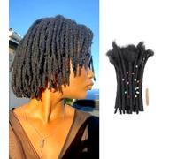 FALEMEI Loc Extensions di capelli umani, spessore 0,6 cm, 10 fili, extension con dreadlock, per donne e uomini, possono essere tinti e sbiancati (0,6 cm, 1B (nero naturale), 10 ciocche