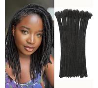 FALEMEI Loc Extensions di capelli umani, spessore 0,6 cm, 30 fili, extension con dreadlock, per donne e uomini, possono essere tinti e decolorati (0,6 cm, 1B (nero naturale), 30 ciocche da 20 cm)