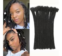 FALEMEI Loc Extensions di capelli umani, spessore 0,6 cm, 30 fili, extension con dreadlock, per donne e uomini, possono essere tinti e sbiancati (0,6 cm, 1B (nero naturale), 30 ciocche