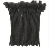 FALEMEI Loc Extensions di capelli umani, spessore 0,6 cm, 50 fili, extension con dreadlock, per donne e uomini, possono essere tinti e decolorati (0,6 cm, 1B (nero naturale), 50 ciocche