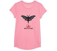 Falena alla Fiamma: mistica attrazione Notturna Maglietta, Ragazze, Rosa, S