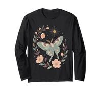 Falena Farfalla Floreale Boho Celeste Botanico Pastello Maglia a Manica
