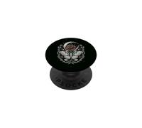 Falena Rosa Luna Crescente Arte Gotica Botanica Mistica PopSockets PopGrip Adesivo