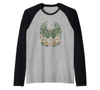 falena, Vendemmia, botanico, Illustrazione, dicendo Maglia con Maniche Raglan