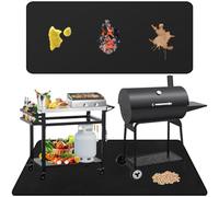 Falezern Tappetino per barbecue da 121 x 76 cm, grande, quadrato, ignifugo, protezione per pavimento sotto il braciere, barbecue opaco per grill, camino e molto altro ancora.