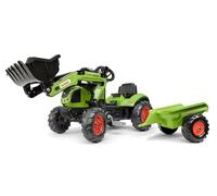 Falk Claas 2040ML Tale escavatore a pedale con rimorchio, trattore a pedale per bambini con volante e clacson, per bambini dai 2 ai 5 anni, giocattolo da cavalcare - verde