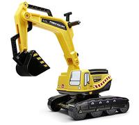 Falk - Escavatore Power Builder - Da 3 anni - Made in France - Cabina girevole - Sedile apribile - Targa personalizzabile - 120, giallo