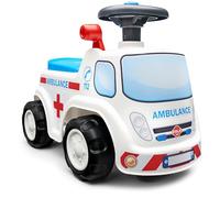 Falk Portatore Ambulance-Dès 12 Mesi-Made in Francia-Volante direzionale con corno a leva a effetto sonore-baule di stoccaggio-targa personalizzabile-701, 701