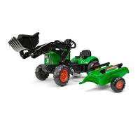 FALK - Tractopala a pedali Supercharger - Verde - con cappuccio apribile - Paletta anteriore e rimorchio - Made in France - Da 2 Anni - 2031M