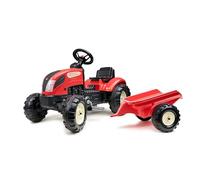 FALK - Trattore a pedali Kiddy Farm - Rosso - con rimorchio - Made in France - Da 2 anni - 2158L