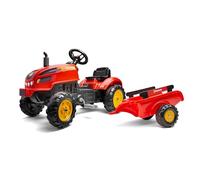 FALK - Trattore a pedali X Tractor - Rosso - con coperchio apribile e rimorchio - Made in France - Da 2 Anni - 2046AB