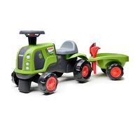 FALK - Trattore Claas - con rimorchio - Da 12 mesi - 90% di plastica riciclata - Made in France - 312C, verde