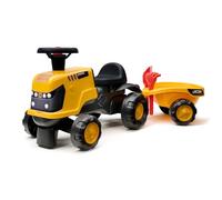 Falk Trattore JCB Bambino, rimorchio e strumenti, da 12 mesi | Ruote silenziose e rimorchio