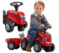 FALK Trattore Baby Massey Ferguson rosso con rimorchio + accc. Da 1 anno