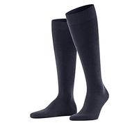 Falke Airport M Kh lana cotone al ginocchio tinta unita 1 paio, Calzini lunghi Uomo, Blu Dark Blue Melange 6688, 39-40
