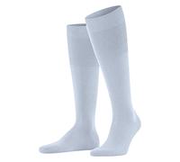 Falke Airport M Kh lana cotone al ginocchio tinta unita 1 paio, Calzini lunghi Uomo, Blu Light Blue 6594, 43-44