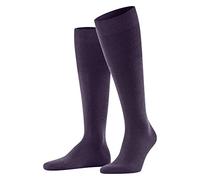 Falke Airport M Kh lana cotone al ginocchio tinta unita 1 paio, Calzini lunghi Uomo, Blu Wine Berry 8860, 43-44
