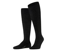 Falke Airport M Kh lana cotone al ginocchio tinta unita 1 paio, Calzini lunghi Uomo, Grigio Anthracite Melange 3080, 43-44
