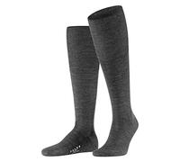 Falke Airport M Kh lana cotone al ginocchio tinta unita 1 paio, Calzini lunghi Uomo, Grigio Dark Grey 3070, 43-44