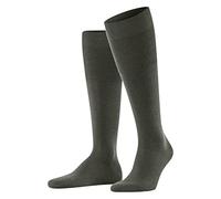 FALKE Airport M Kh lana cotone al ginocchio tinta unita 1 paio, Calzini lunghi Uomo, Verde Green Melange 7155, 43-44