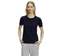 FALKE Basic Round Neck W S/s Sh cotone morbido manica corta comodo leggero 1 pezzo, T-shirt Donna, Blu Space Blue 6116, XL