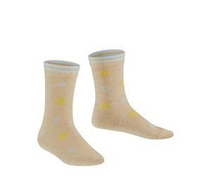 FALKE Bees and Flowers, Calzini Unisex - Bambini, Cotone, Beige (Sand Melange 4650), 19-22 (1-2 anni), 1 Paio