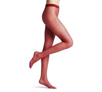 FALKE Body Chain 12 DEN W Ti transparenti fantasia 1 pièce, Collant Donna, Rosso Ruby 8830, L