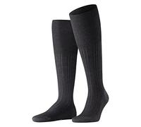 FALKE Bristol Pure M Kh lana al ginocchio tinta unita 1 paio, Calzini lunghi Uomo, Grigio Anthracite Melange 3080, 41-42