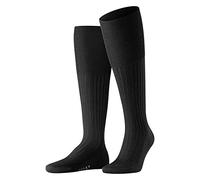 FALKE Bristol Pure M Kh lana al ginocchio tinta unita 1 paio, Calzini lunghi Uomo, Nero Black 3000, 43-44