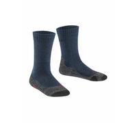 FALKE TK2 K So lana filo funzionale spessi antivesciche 1 paio, Calzini da escursionismo Unisex - Bambini, Blu Dark Blue 6680, 27-30