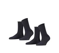 FALKE Calze Da Donna, Confezione Da 2 - Happy, Calze Corte, Con Bordo A Rullo