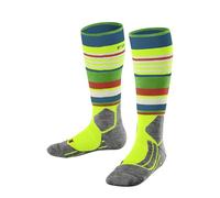 FALKE Calzini da sci unisex per bambini, SK2 Intermediate K Kh, materiale funzionale caldo, spesso, 1 paio, giallo Lightning 1690 Trend 27-30, Giallo Lightning 1690 Trend, 27-30