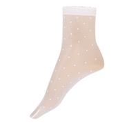 Falke Calzini donna Dot 15 Den W – Trasparenti velati fantasia – Bianco 39-42