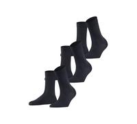 FALKE Cotton Touch Multipack W So sottili tinta unita confezione di 3 paia, Calzini Donna, Blu Dark Navy 6370, 39-42