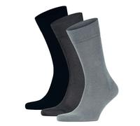 FALKE Happy Box Uni Multipack M So cotone tinta unita confezione di 3 paia, Calzini Uomo, Multicolore Black Grey Mix 0010, 43-46
