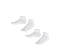 Falke Calzini Happy Double Pack K – cotone, bassi, unisex bambini, 2 paia, Bianco 31-34