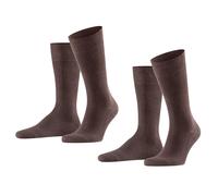 FALKE Swing Multipack M So cotone tinta unita confezione di 2 paia, Calzini Uomo, Marrone Brown 5930, 39-42