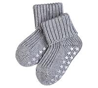 FALKE Catspads Cotton B HP spessi con suola in gomma 1 paio, Calze da casa Unisex - Bimbi 0-24, Grigio (Light Grey 3400), 74-80