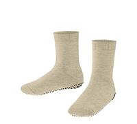 FALKE Catspads K Hp cotone lana con suola in gomma 1 paio, Calze da casa Unisex - Bambini, Beige Sand Melange 4650, 31/34 EU