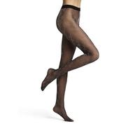 FALKE Collant da donna liscio seta 15 DEN W Ti trasparente tinta unita 1 pezzo, nero nero/argento 3103 Galaxy, M-L