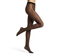 FALKE Collant da donna liscio seta 15 DEN W Ti trasparente tinta unita 1 pezzo, nero nero/oro 3335 Galaxy, L